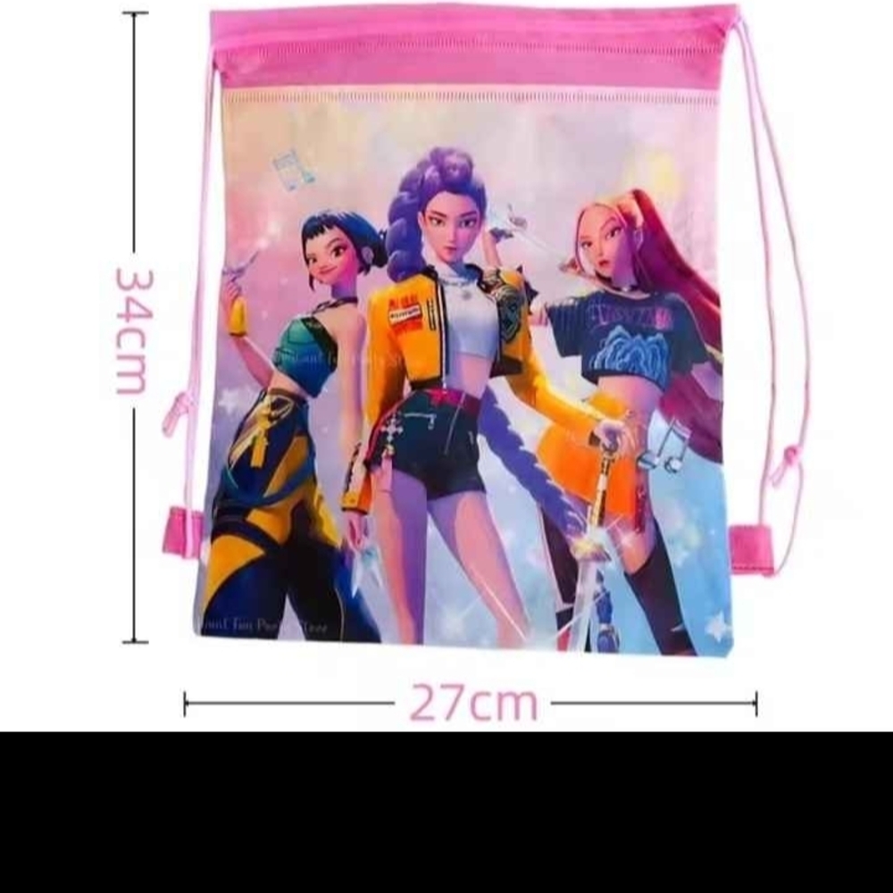 Kpop Demon Hunter Pink Drawstring Bag - Picture 3 of 3